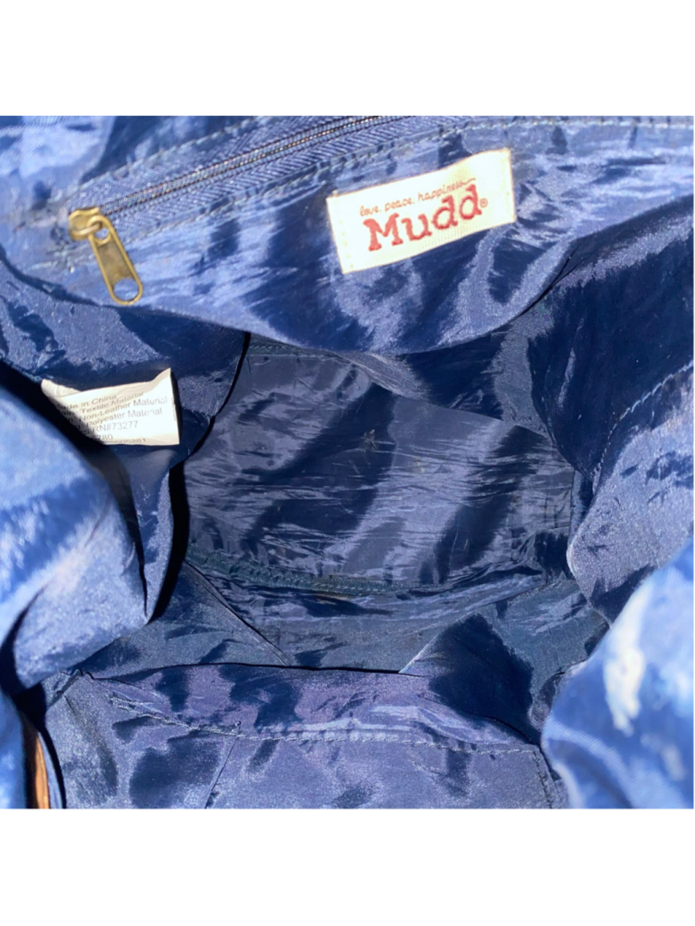 Vintage Y2K Mudd Backpack Blue White Southwestern Geometric Pattern Canvas - Picture 5 of 5